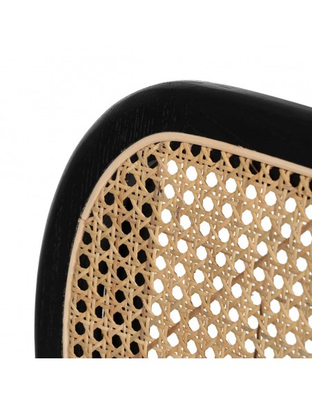 Silla de ratán colonial REXT en madera color negro
