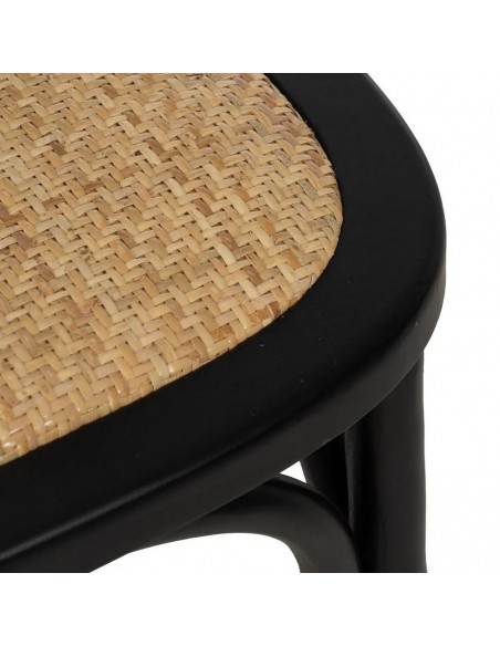 Silla de ratán colonial REXT en madera color negro