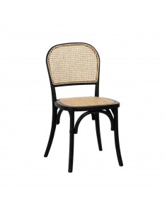 Silla de ratán colonial REXIT en madera color negro