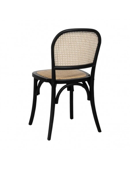 Silla de ratán colonial REXIT en madera color negro