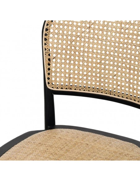 Cadeira colonial de vime REXIT em madeira cor de preto