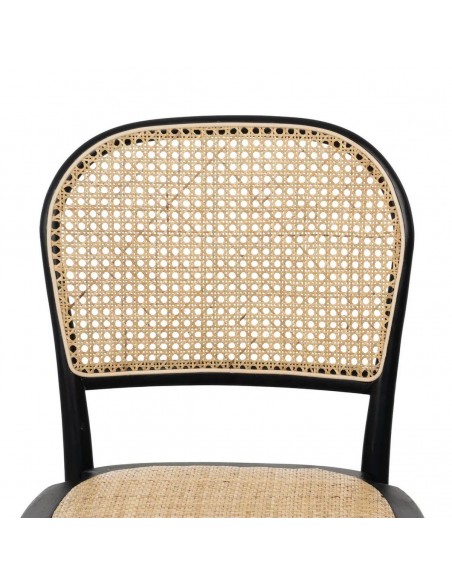 Silla de ratán colonial REXIT en madera color negro