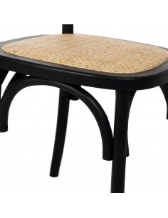 Silla de ratán colonial REXIT en madera color negro 2