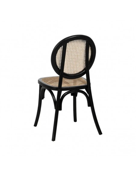 Cadeira medalhão Thonet em madeira de vime cor de preto