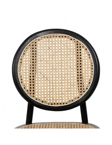 Silla medallón Thonet de Ratán madera color negro