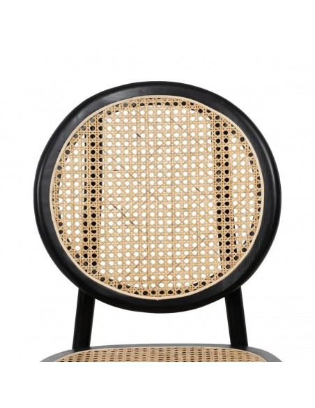 Cadeira medalhão Thonet em madeira de vime cor de preto