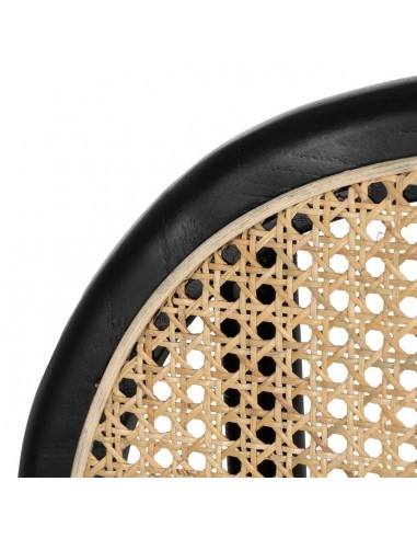 Silla medallón Thonet de Ratán madera color negro