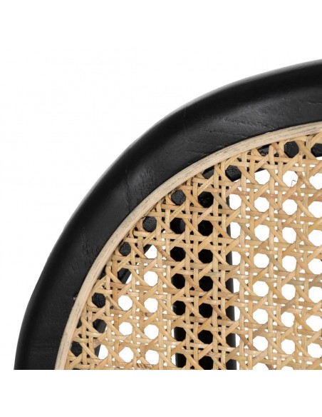 Silla medallón Thonet de Ratán madera color negro