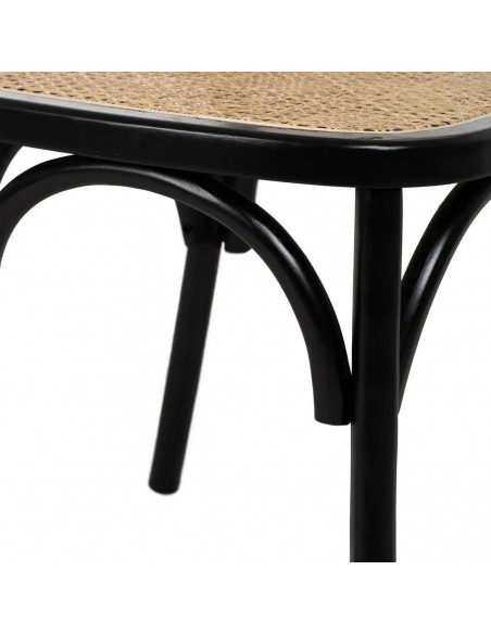 Cadeira medalhão Thonet em madeira de vime cor de preto