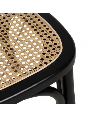 Silla medallón Thonet de Ratán madera color negro