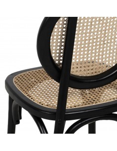 Cadeira medalhão Thonet em madeira de vime cor de preto 2