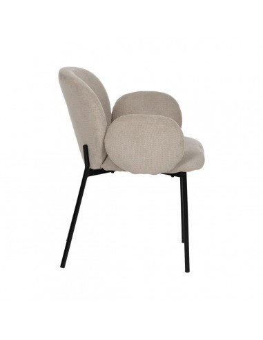 Silla de comedor NELIDA tapizada en beige con...