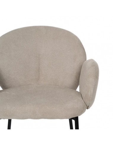 Silla de comedor NELIDA tapizada en beige con...
