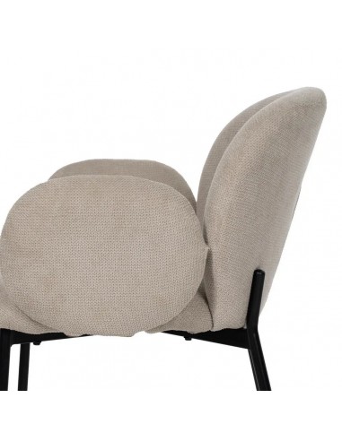 Silla de comedor NELIDA tapizada en beige con...
