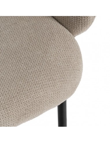 Silla de comedor NELIDA tapizada en beige con...