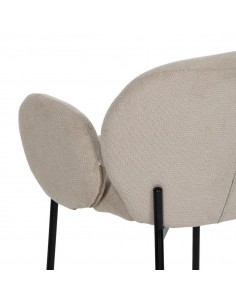 Silla de comedor NELIDA tapizada en beige con patas... 2