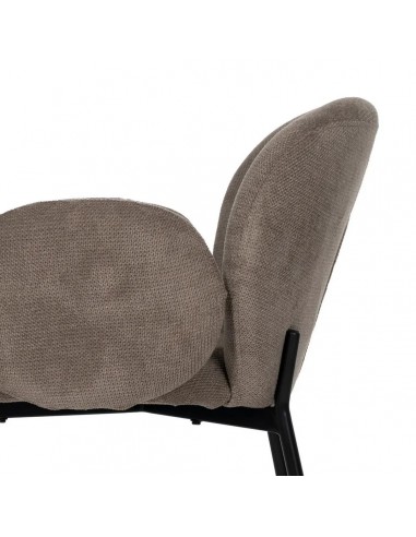 Silla de comedor NELIDA tapizada en taupe con...