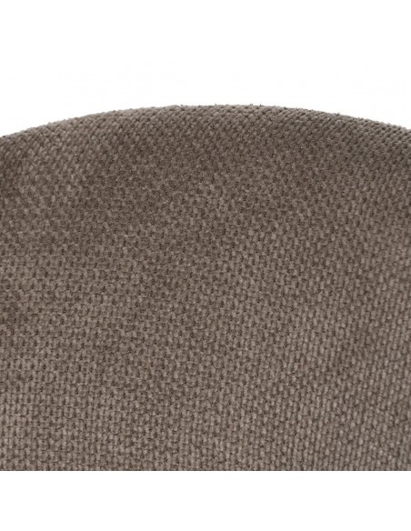 Silla de comedor NELIDA tapizada en taupe con patas metálicas negras