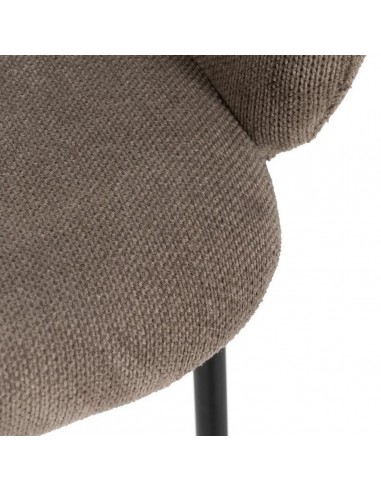 Silla de comedor NELIDA tapizada en taupe con...