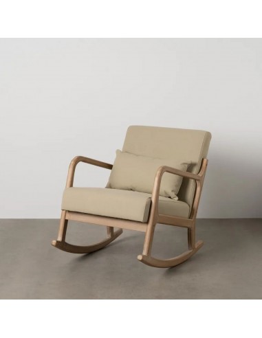 Mecedora Japandi MALIA en madera natural y...