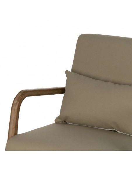 Mecedora Japandi MALIA en madera natural y tapizado beige