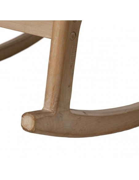 Mecedora Japandi MALIA en madera natural y tapizado beige