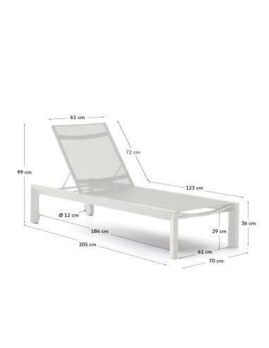 Espreguiçadeira CANUT em alumínio e textura...