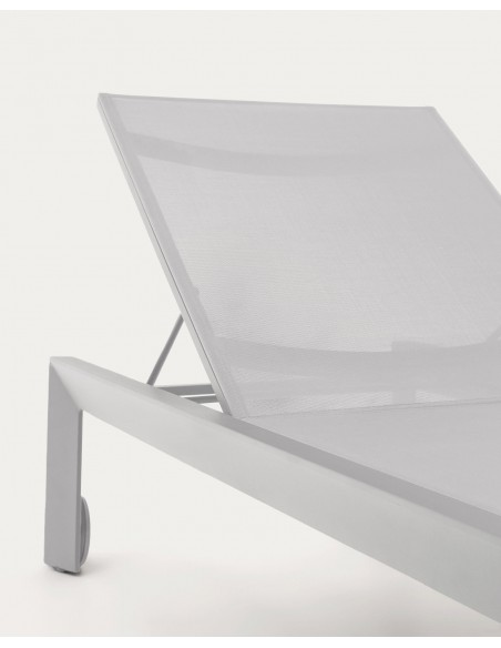 Tumbona CANUT de aluminio y textilene gris claro