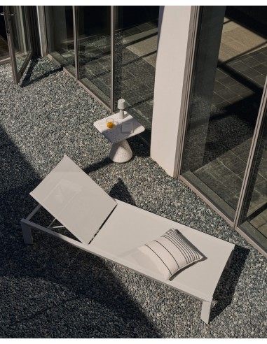 Tumbona CANUT de aluminio y textilene gris claro