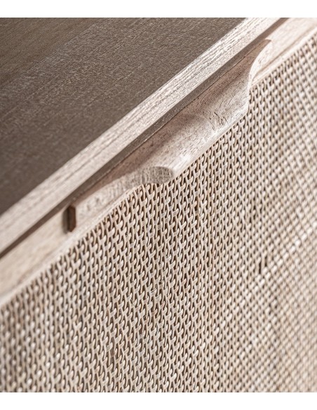 Zapatero WEURTZ de ratán y madera de Fresno Marrón Claro