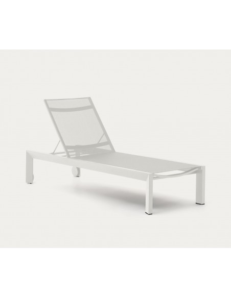 Tumbona CANUT de aluminio y textilene gris claro