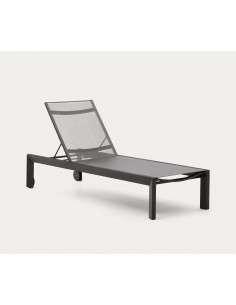 Tumbona CANUT de aluminio y textilene gris oscuro