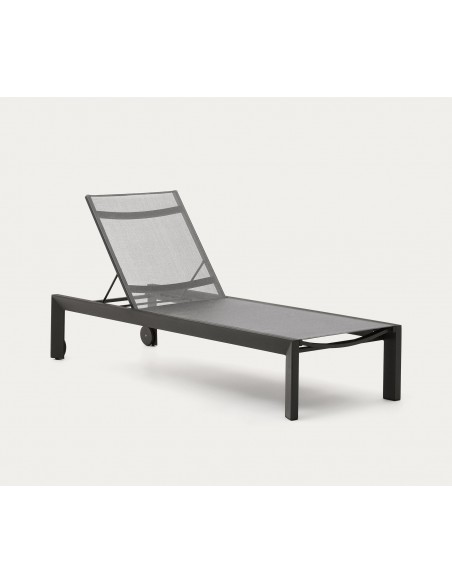 Tumbona CANUT de aluminio y textilene gris oscuro