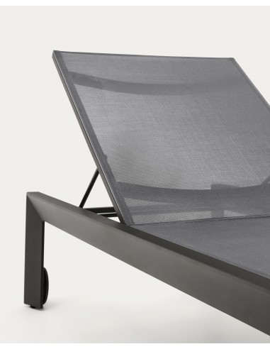 Tumbona CANUT de aluminio y textilene gris oscuro