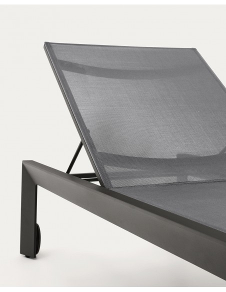 Tumbona CANUT de aluminio y textilene gris oscuro