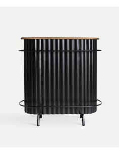 Barra Bar MEYSSE de Madera de Roble y Hierro Negro