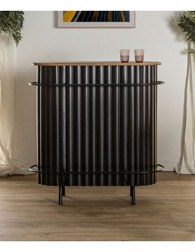 Barra Bar MEYSSE de Madera de Roble y Hierro Negro
