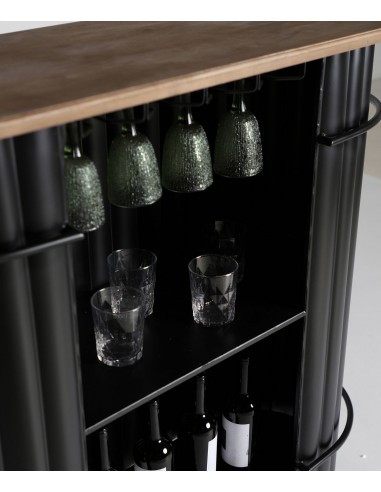 Barra Bar MEYSSE de Madera de Roble y Hierro Negro