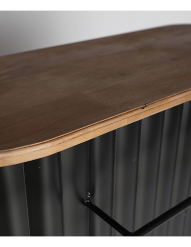 Barra Bar MEYSSE de Madera de Roble y Hierro Negro