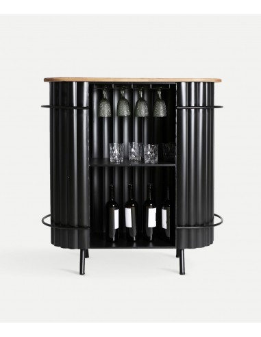 Barra Bar MEYSSE de Madera de Roble y Hierro Negro