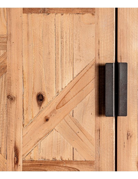 Armário de vinhos LONGFORD em madeira de abeto e ferro cinza