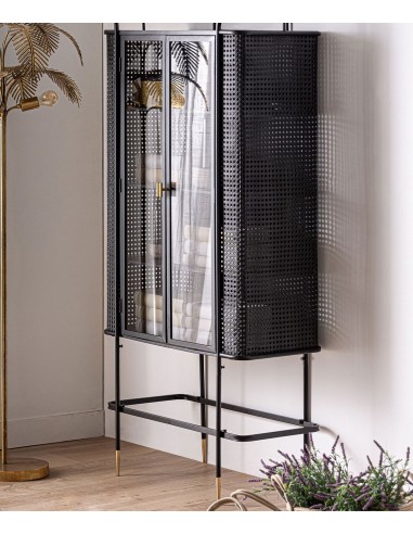 Vitrina FUSSEN 80 x 40 x 165 de Hierro Negro y...