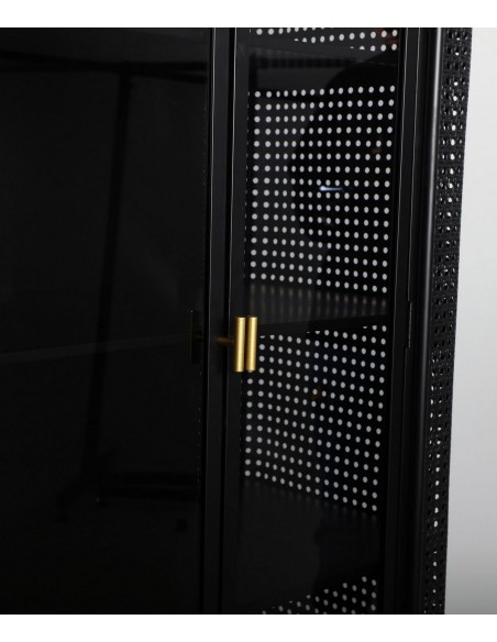 Vitrina FUSSEN 80 x 40 x 165 de Hierro Negro y Dorado estilo Industrial