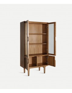 Vitrine KAMENZ estilo escandinavo em madeira natural 2