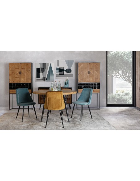 Armario Botellero LONGFORD de Madera de Abeto y Hierro Gris