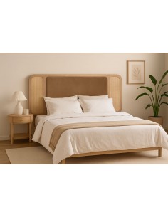 Cabezal Larvik 160 cm ,estilo Nórdico Zen con Ratán y... 2