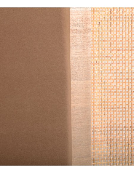 Cabeceira Larvik 160 cm, estilo Zen nórdico com rattan e veludo