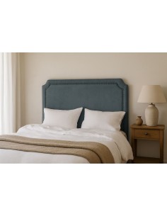 Cabecero Tapizado en pana Azul Dudswell 160, estilo Vintage 2