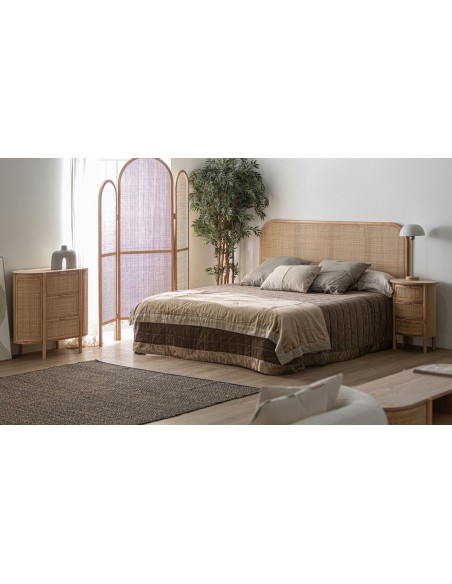 Cabezal Ikla de Madera y Ratán 190, estilo colonial y Minimalista
