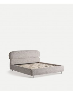 Cama Sannes Tapizada en Beige, estilo Contemporáneo y...